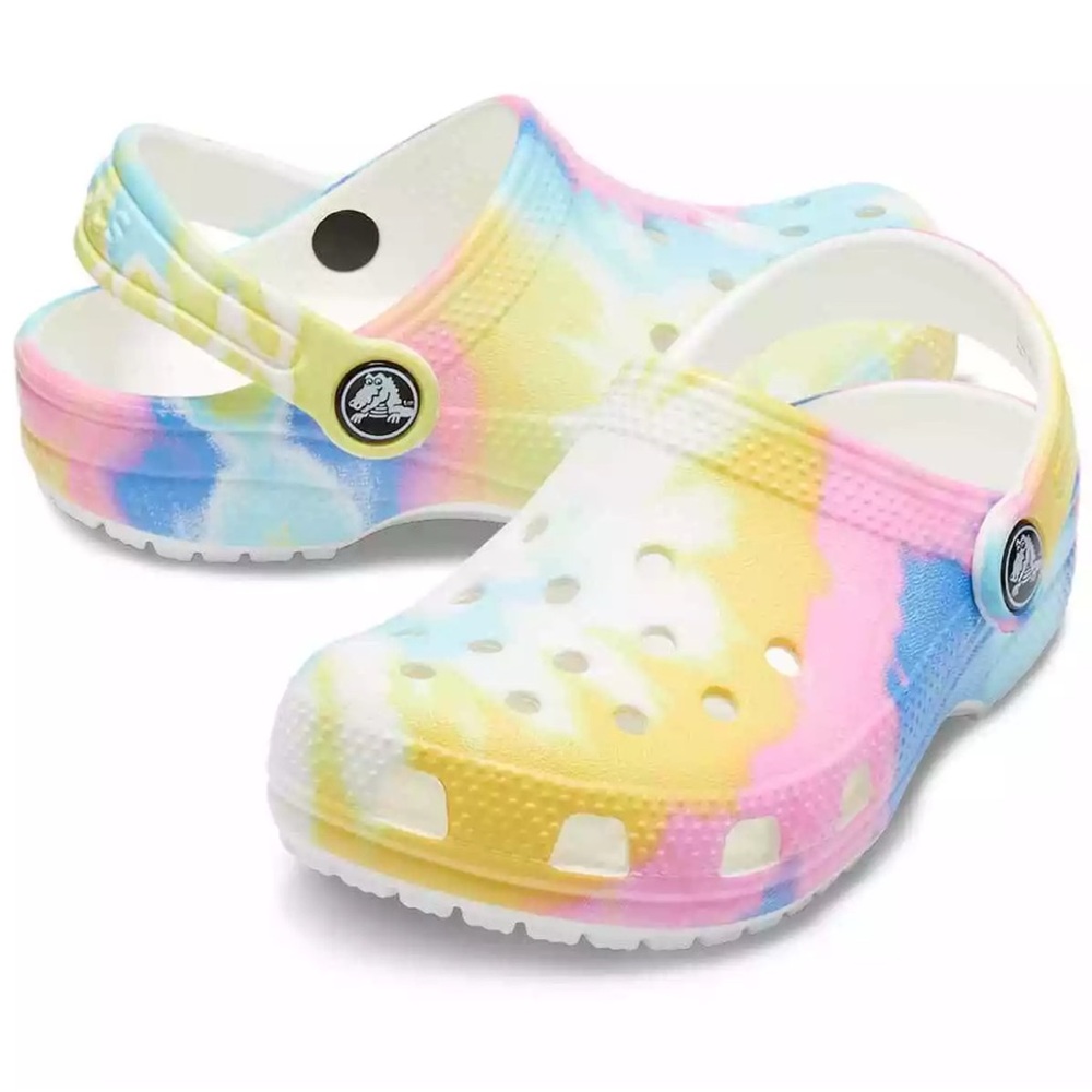 Crocs Toddler Shoes - Classic Tie Dye Clogs, Kids' Water Shoes, Slip On Shoes